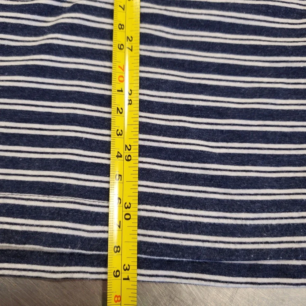 Polo Ralph Lauren Performance Mens Large Navy Blue Striped Pocket Polo Shirt